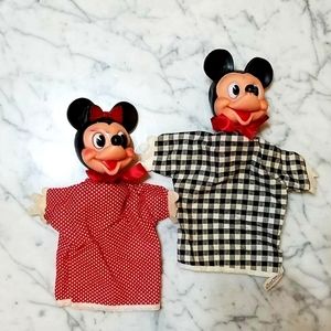 Vintage Mickey & Minnie Mouse Puppets